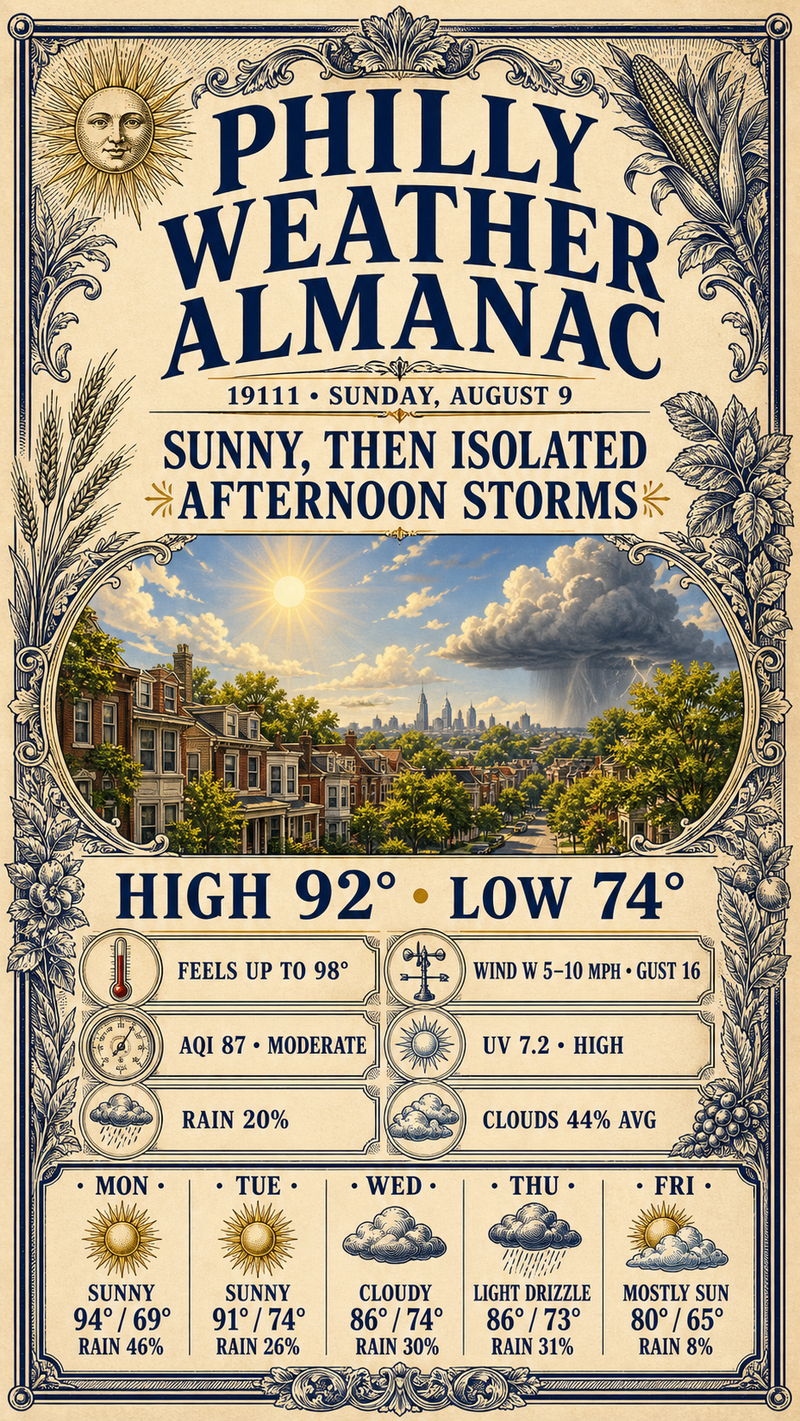 Illustrated Philly 19111 weather almanac